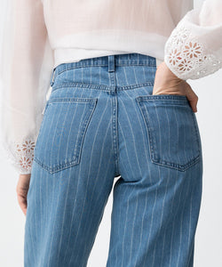CELINE WIDE LEG JEANS - LIGHT BLUE STRIPE