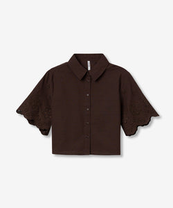 LANCASTRE SS BLOUSE - CHOCOLATE
