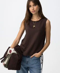 BRESHA TOP - CHOCOLATE BROWN