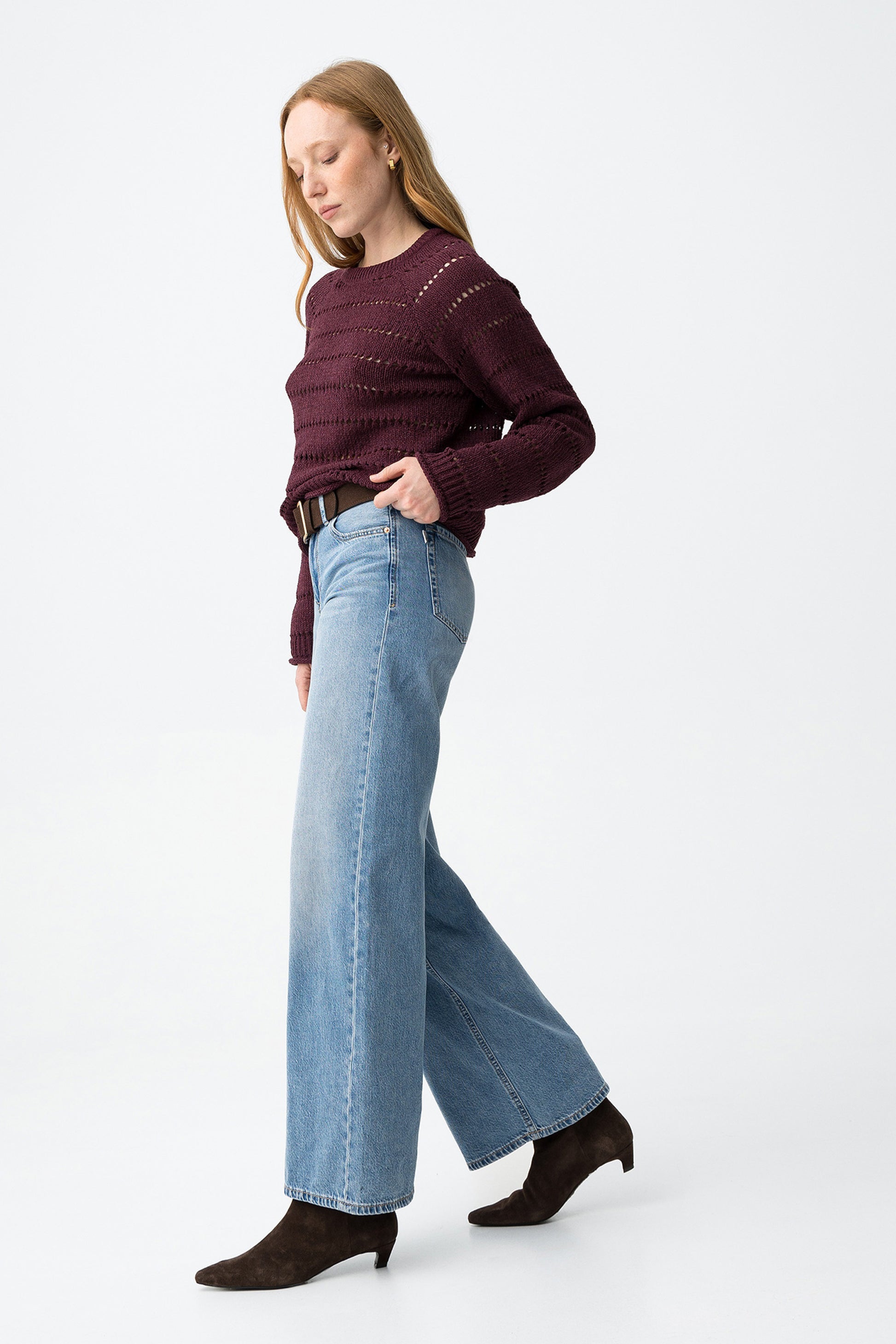 CELINE WIDE LEG JEANS - MEDIUM BLUE