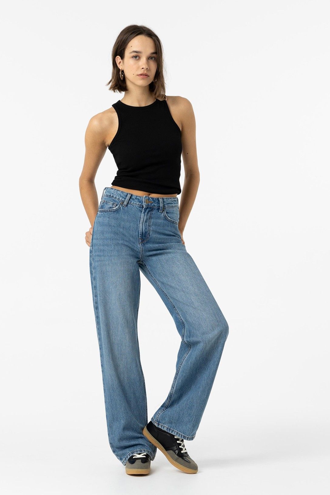 BONNYE WIDE LEG JEANS - MEDIUM BLUE