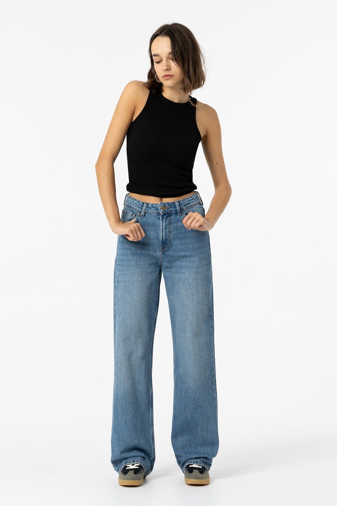 BONNYE WIDE LEG JEANS - MEDIUM BLUE