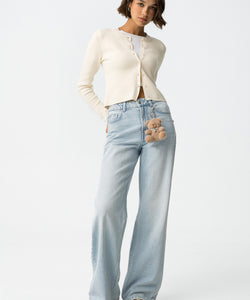 BONNYE WIDE LEG JEANS - LIGHT BLUE