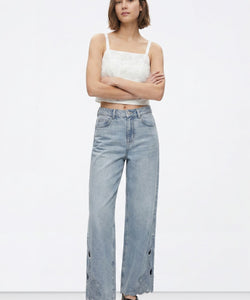 CELINE WIDE LEG JEANS - BLUE