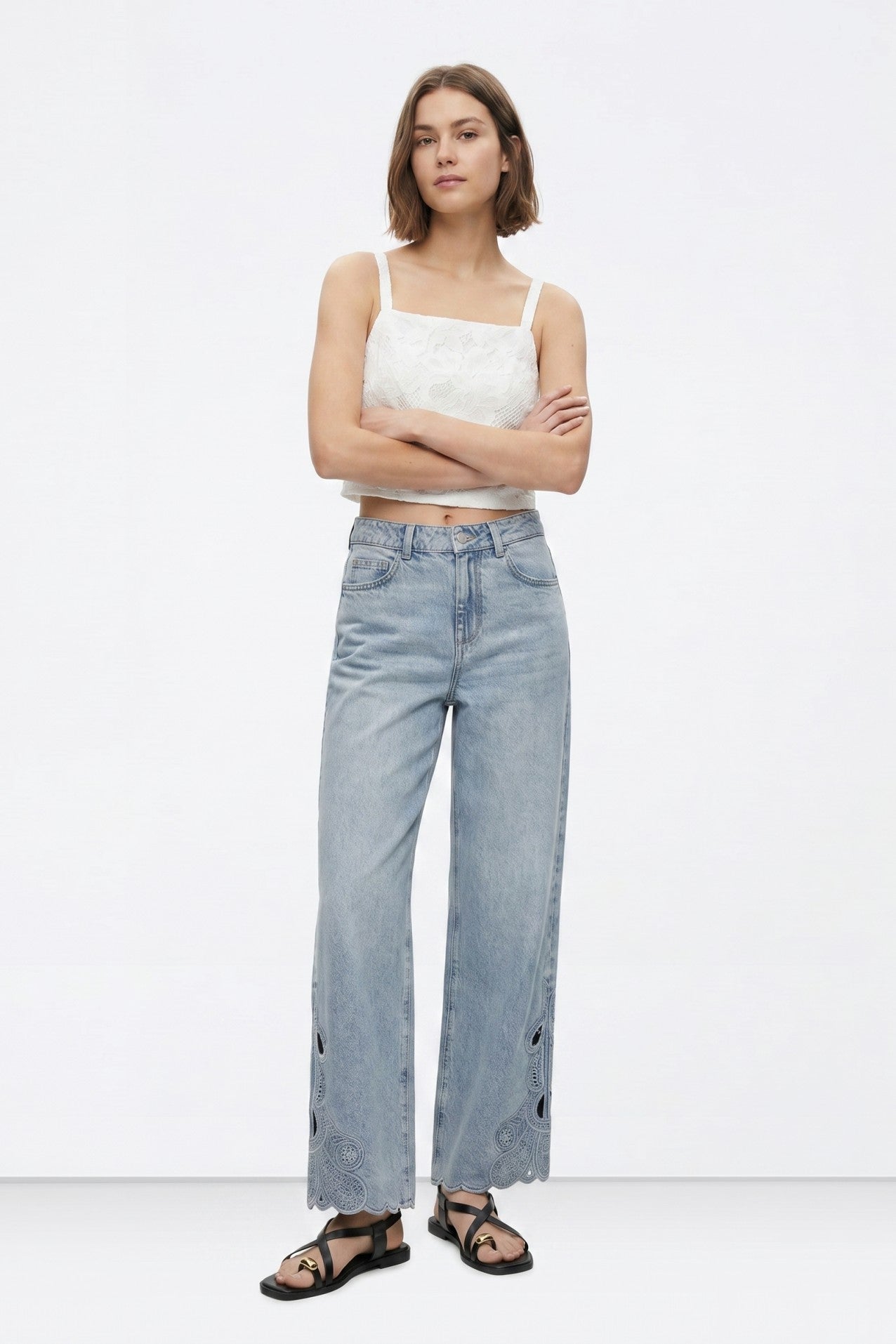 CELINE WIDE LEG JEANS - BLUE