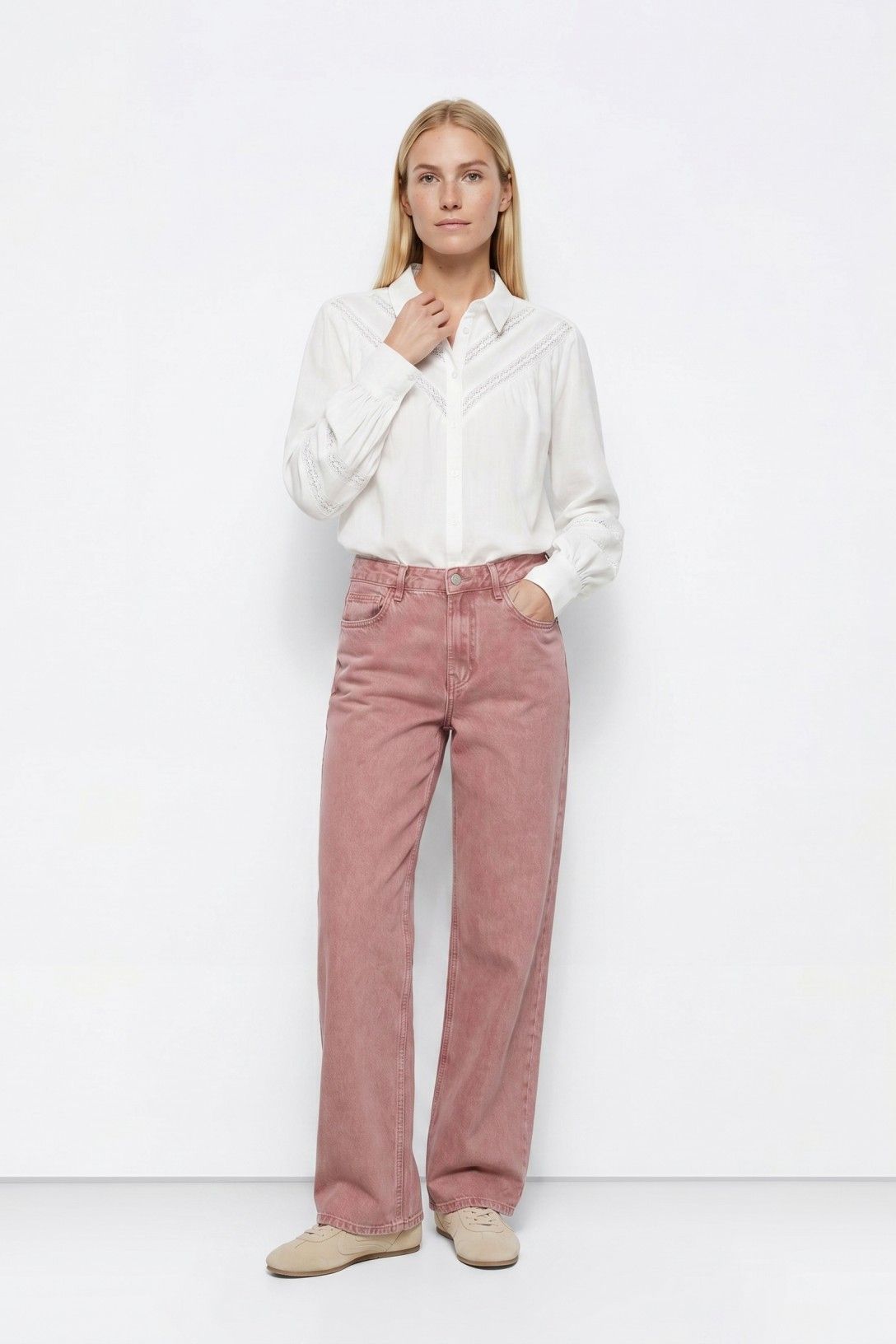 CELINE WIDE LEG JEANS - PINK