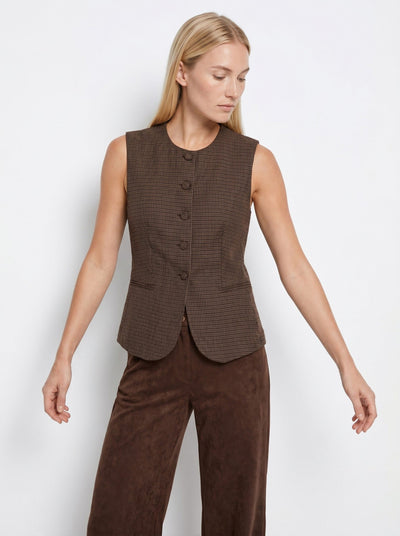 NECTARINA GILET - BROWN