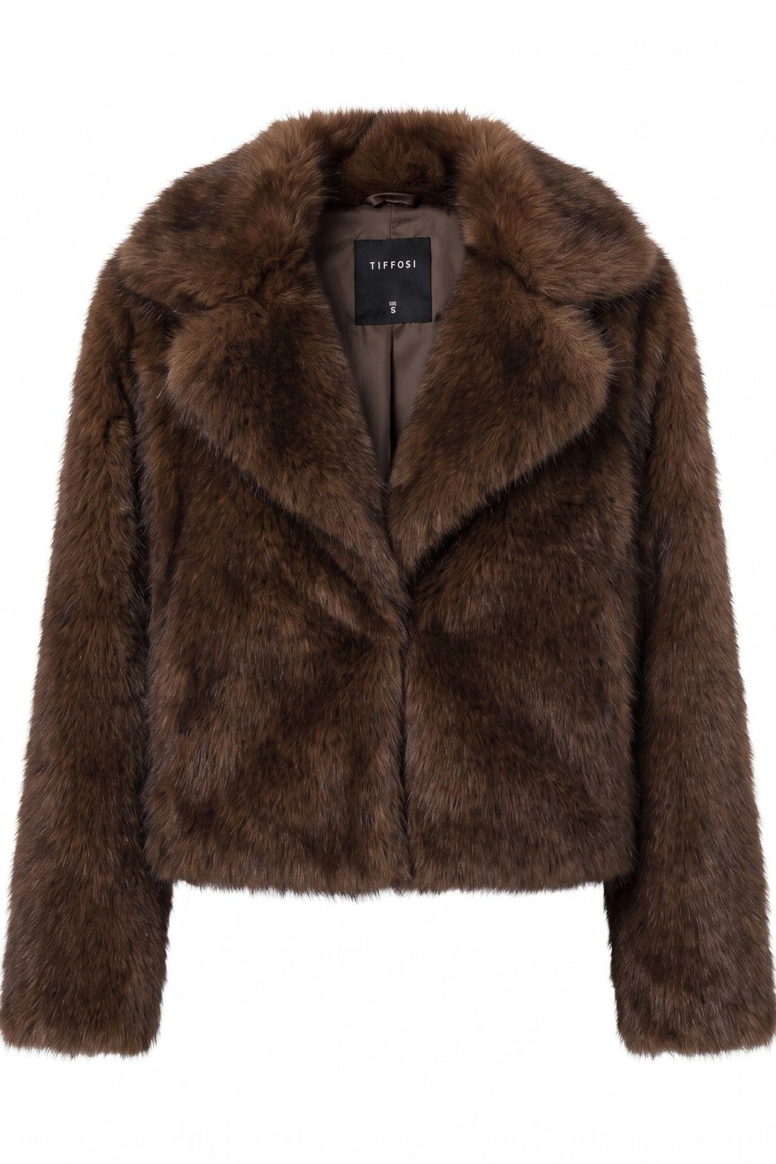 IRINA FUZZY JACKET - CHOCOLATE BROWN