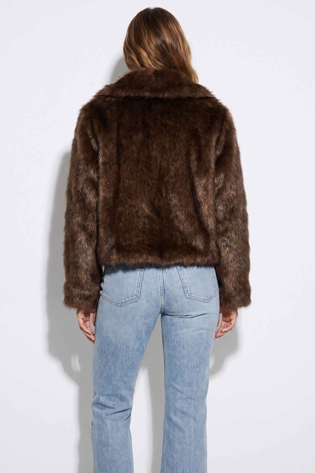 IRINA FUZZY JACKET - CHOCOLATE BROWN