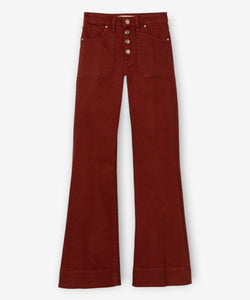 SOPHIE FLARED LEG JEANS - FIRED BRICK