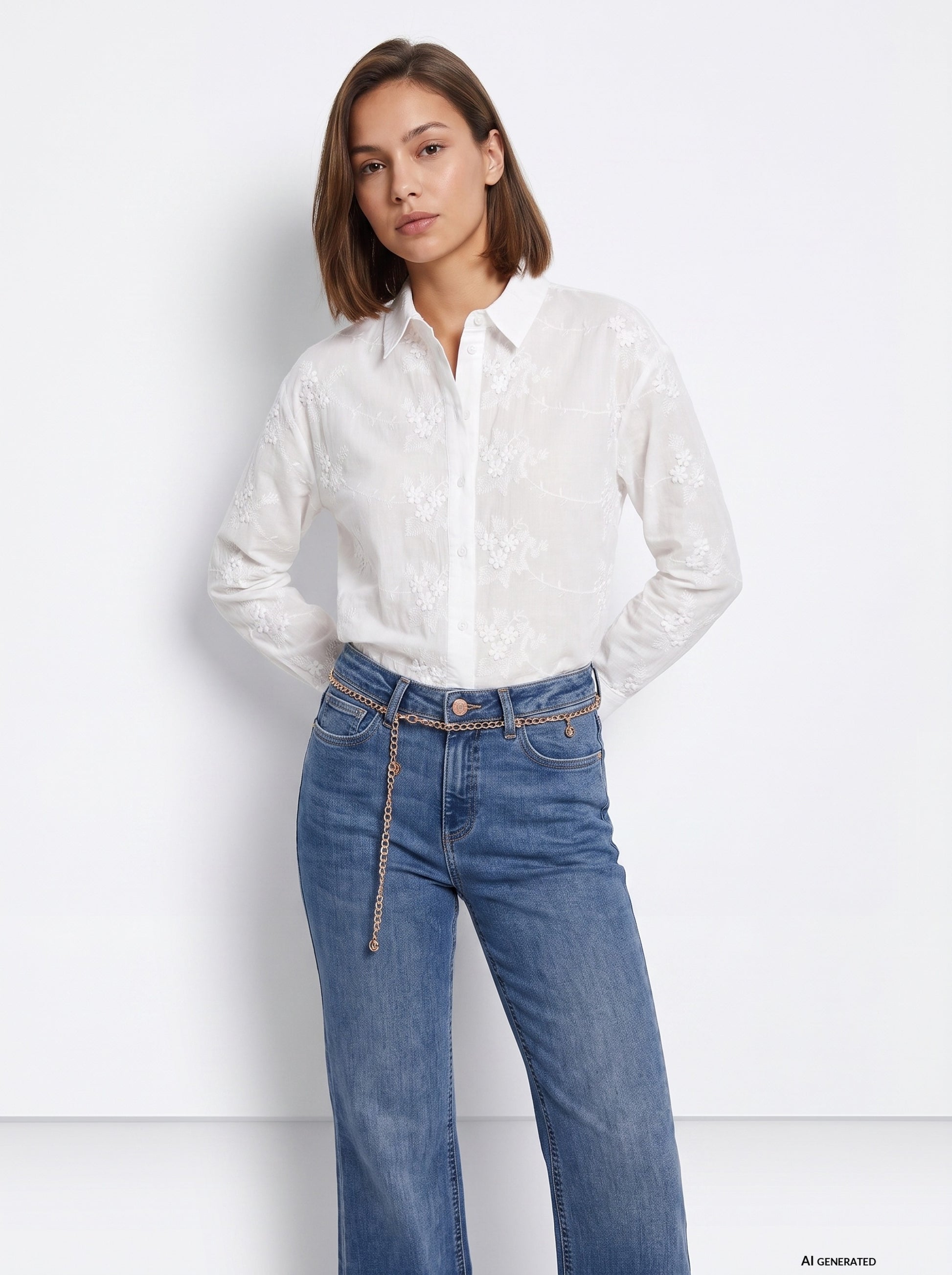 BOOKLY TEXTURED BLOUSE - WHITE