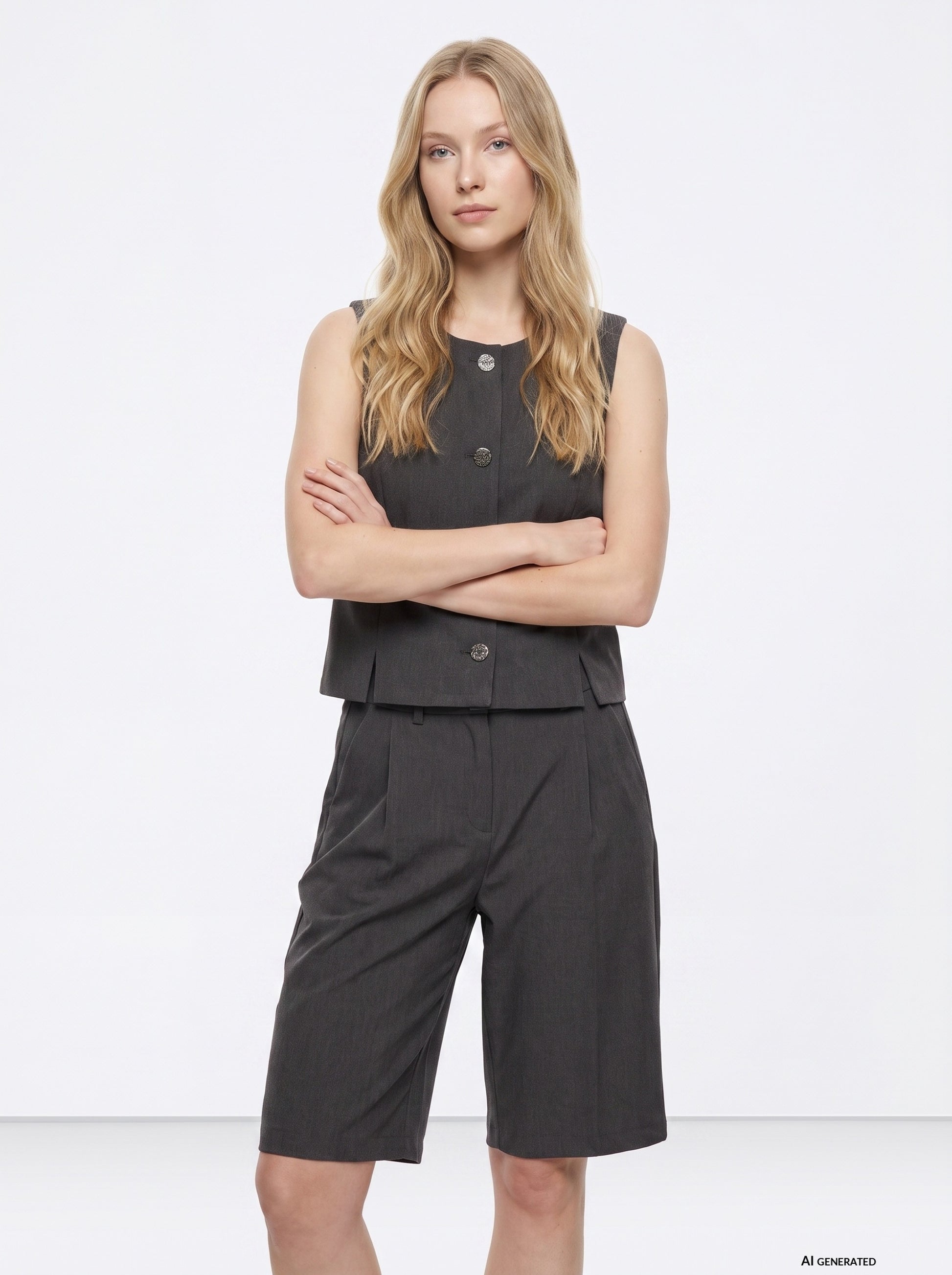 LESLEY GILET - STEEL GREY