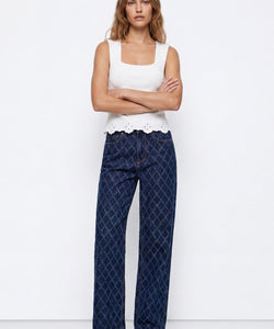 BONNYE WIDE LEG JEANS - RELIEF BLUE