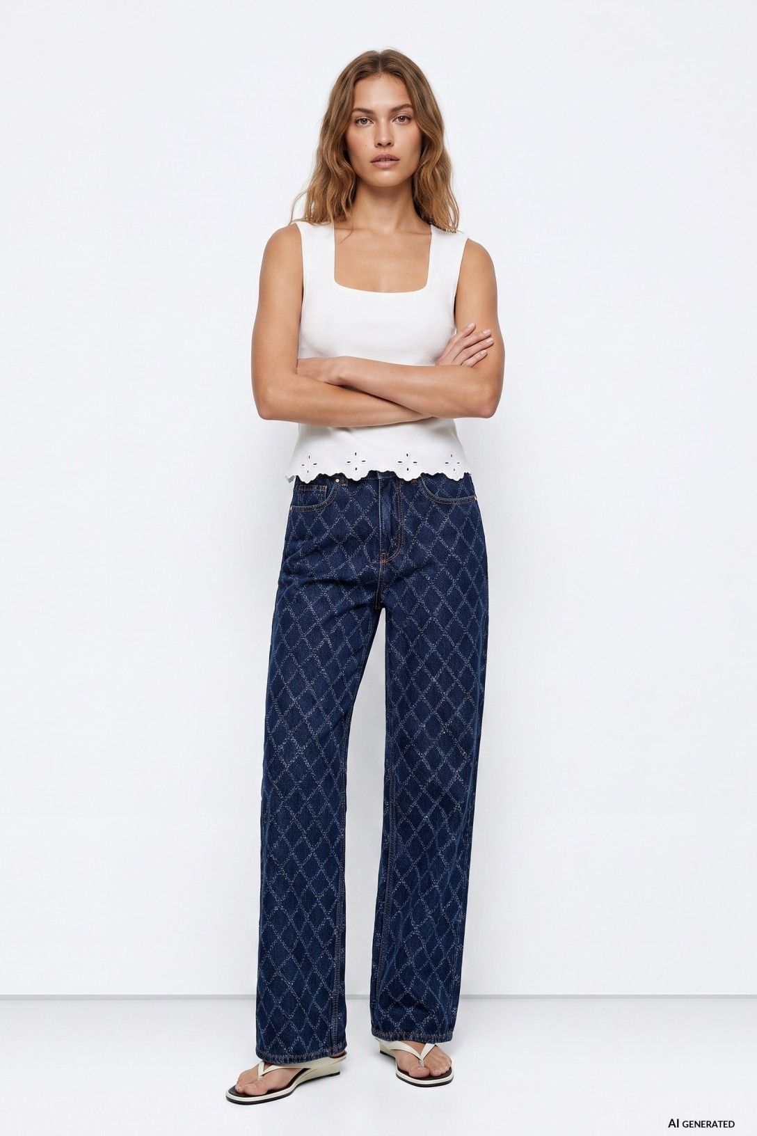 BONNYE WIDE LEG JEANS - RELIEF BLUE
