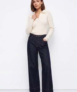 JULIET WIDE LEG PANTS - DARK BLUE
