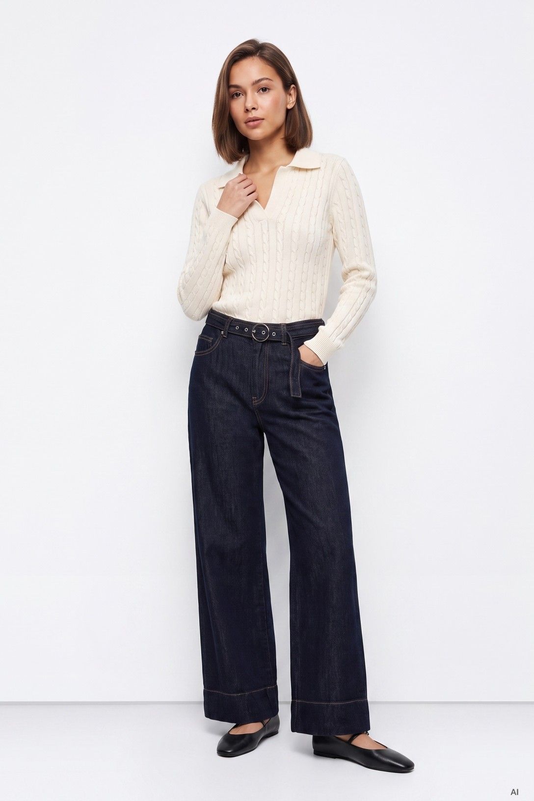 JULIET WIDE LEG PANTS - DARK BLUE