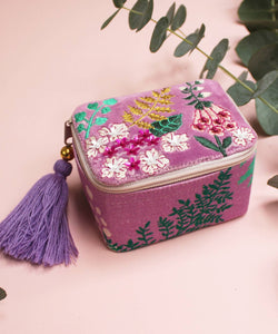 LEAVES SQUARED BOX - PURPLE