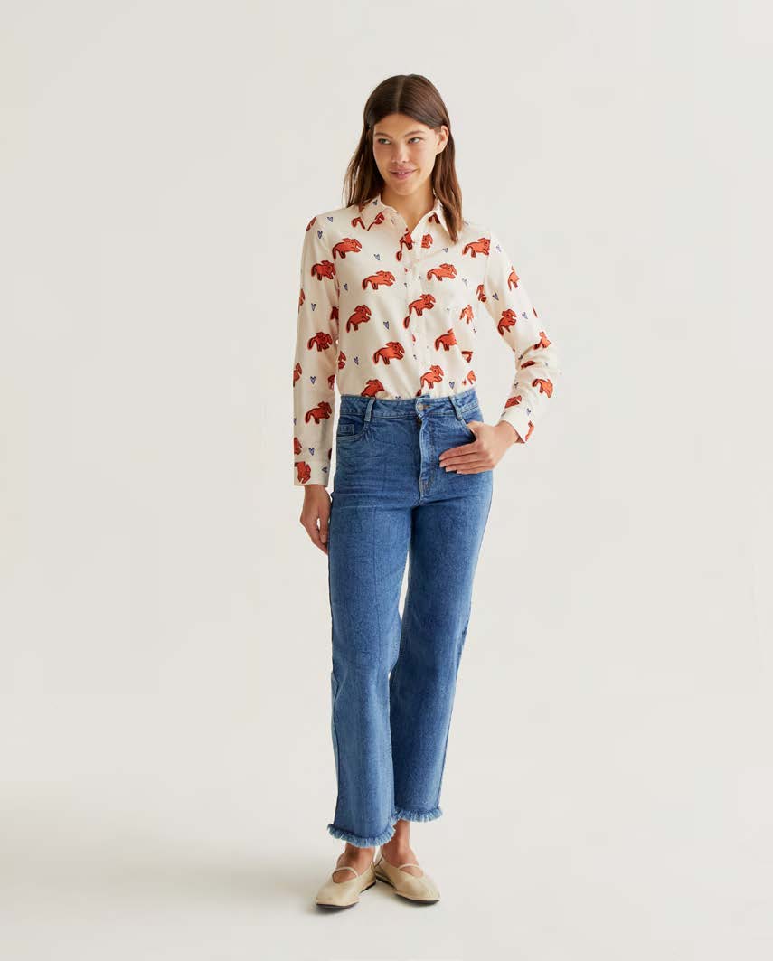 COMPAÑÍA FANTÁSTICA | DOG HEART BLOUSE - WHITE