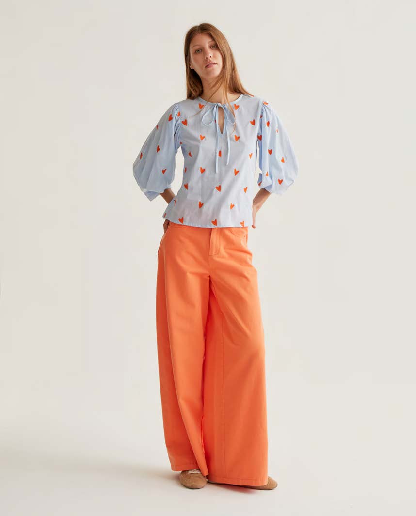 COMPAÑÍA FANTÁSTICA | HEART BOW TOP - LIGHT BLUE