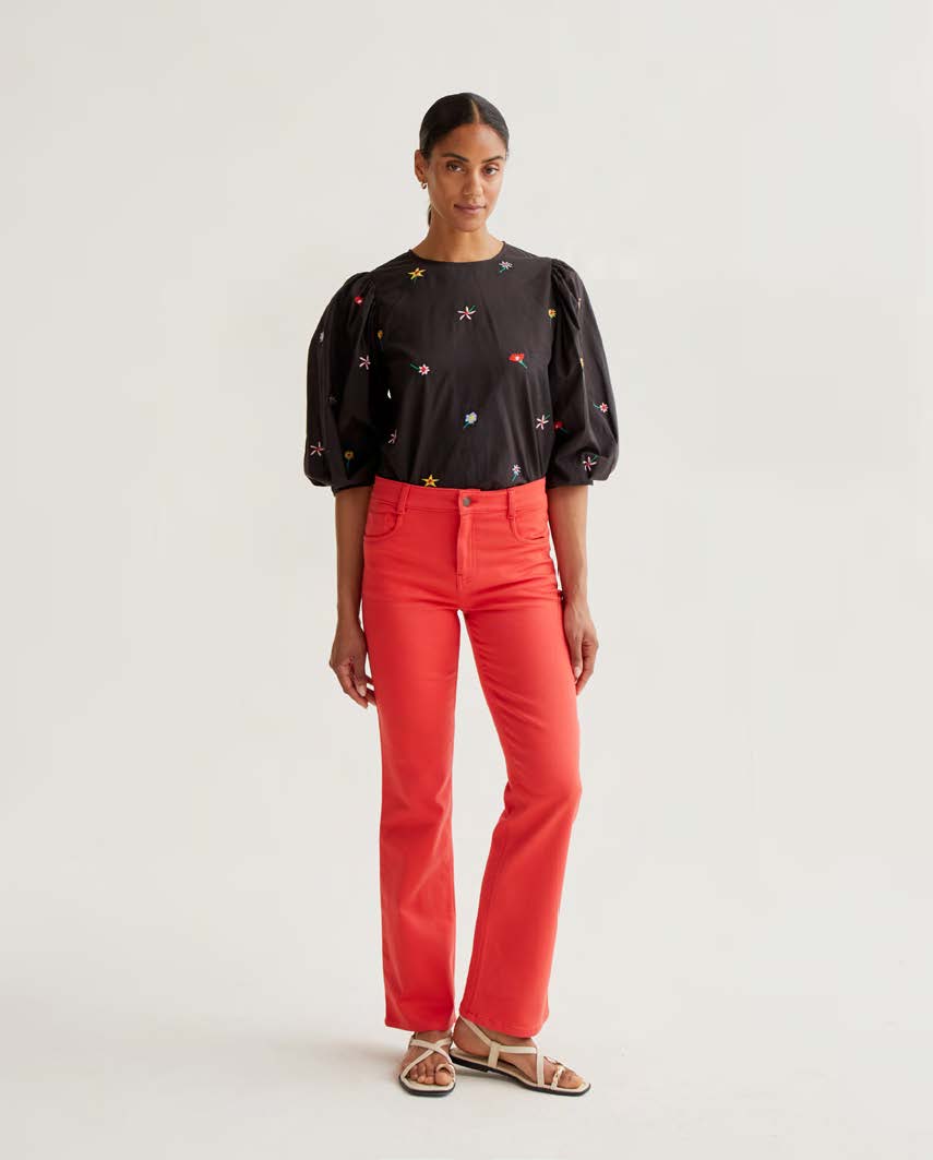 COMPAÑÍA FANTÁSTICA | FLOWERY MS TOP - BLACK