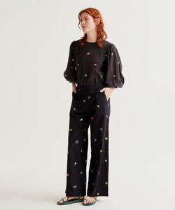 COMPAÑÍA FANTÁSTICA | FLOWERY PANTS - BLACK