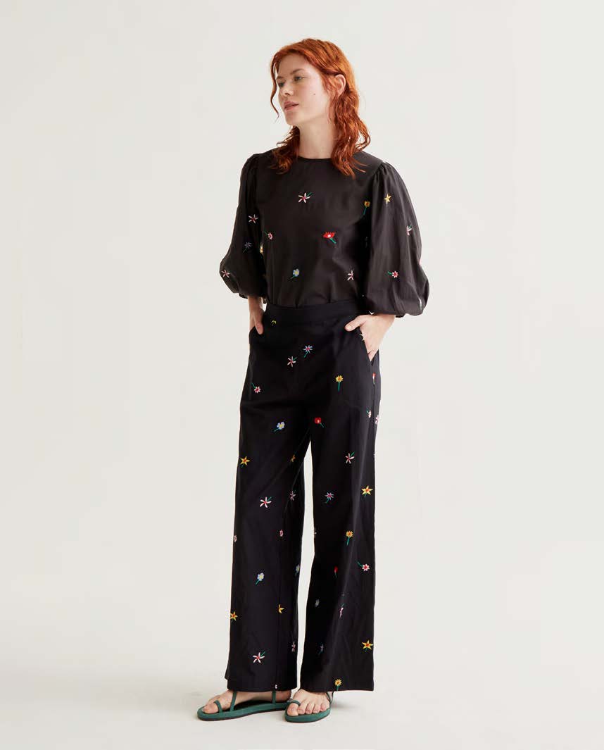 COMPAÑÍA FANTÁSTICA | FLOWERY PANTS - BLACK