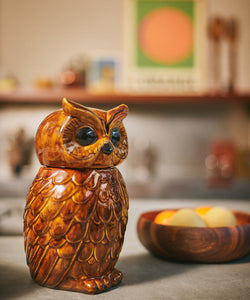 HKliving | CERAMIC OWL JAR - ROASTED