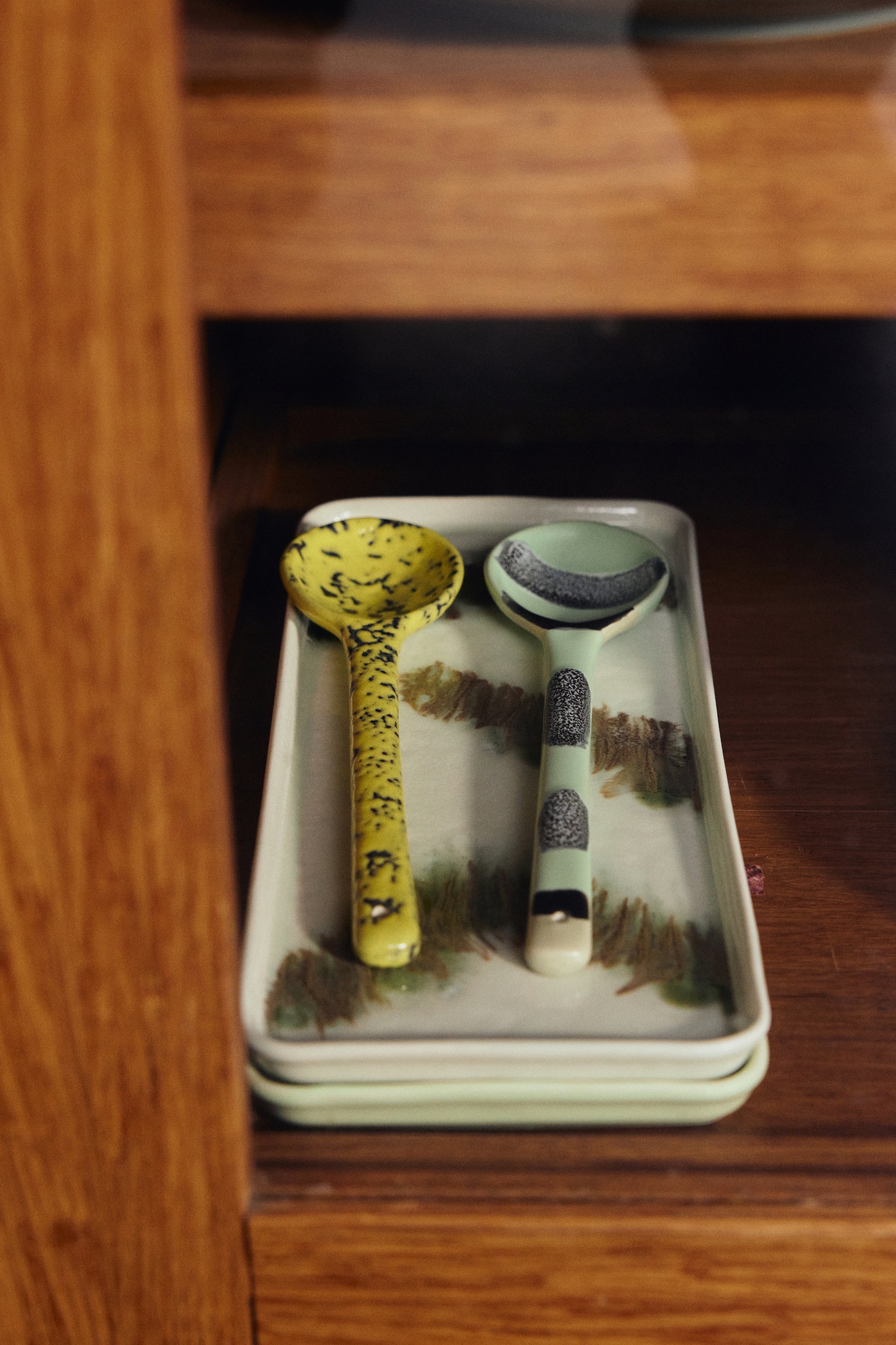 HKliving | 70S CERAMICS: SERVING SPOONS - MINES (2pcs)