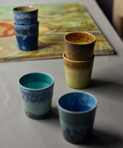 HKliving | 70S CERAMICS: VAN GOGH COFFEE MUG - SUNFLOWERS (set of 2)