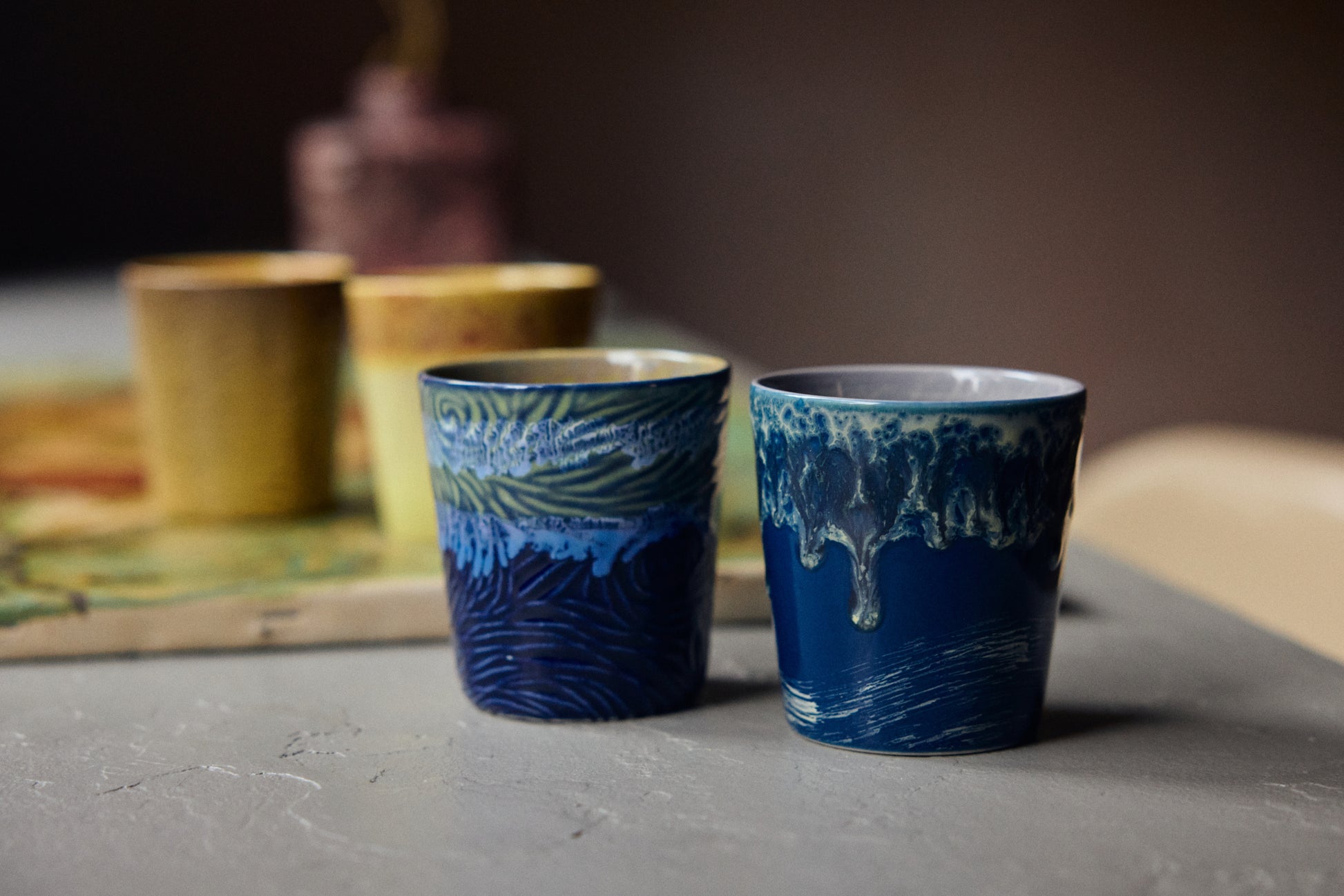 HKliving | 70S CERAMICS: VAN GOGH COFFEE MUG - STARRY NIGHT (set of 2) (kopie)