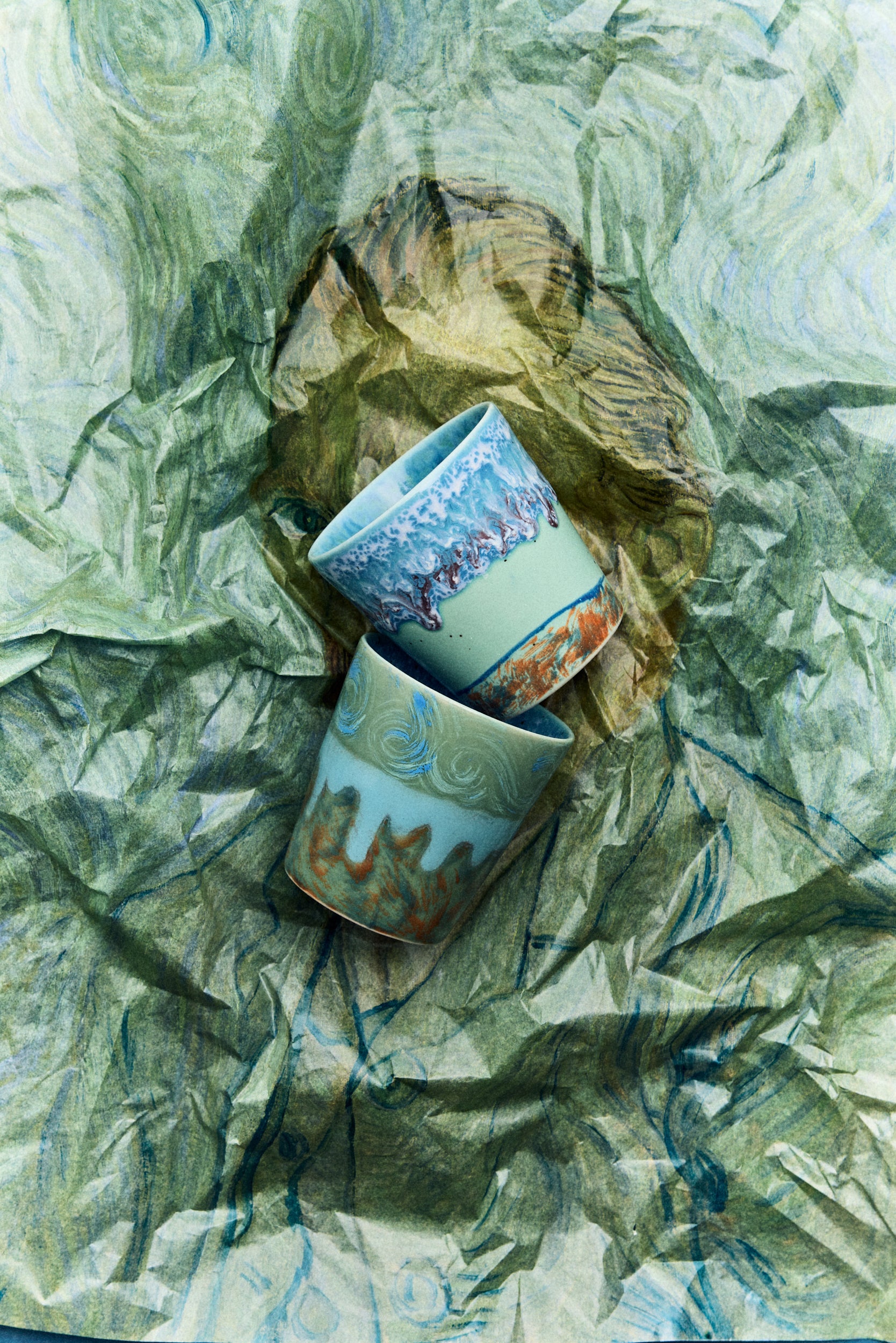HKliving | 70S CERAMICS: VAN GOGH COFFEE MUG - SELF PORTRAIT (set of 2)