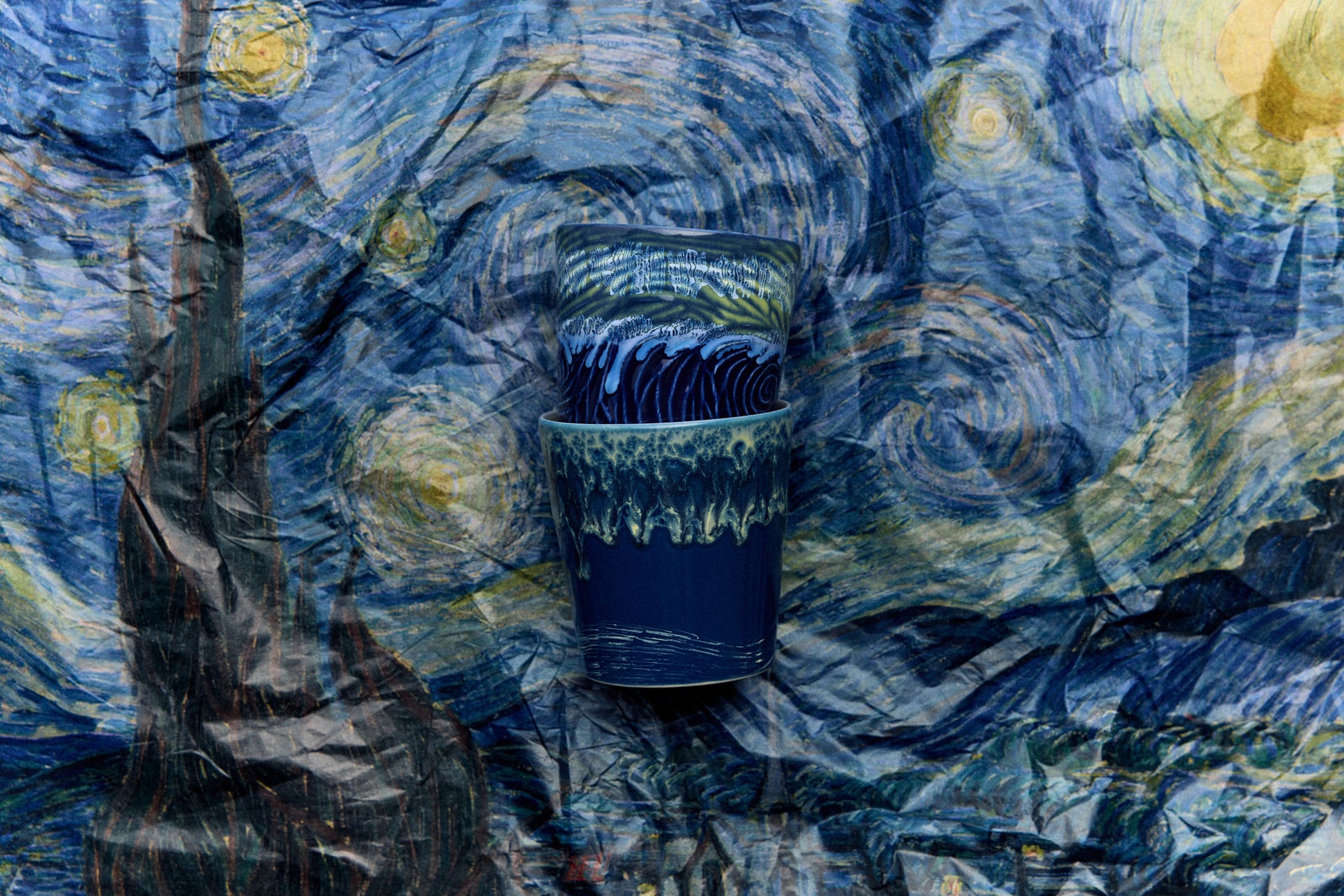 HKliving | 70S CERAMICS: VAN GOGH COFFEE MUG - STARRY NIGHT (set of 2) (kopie)