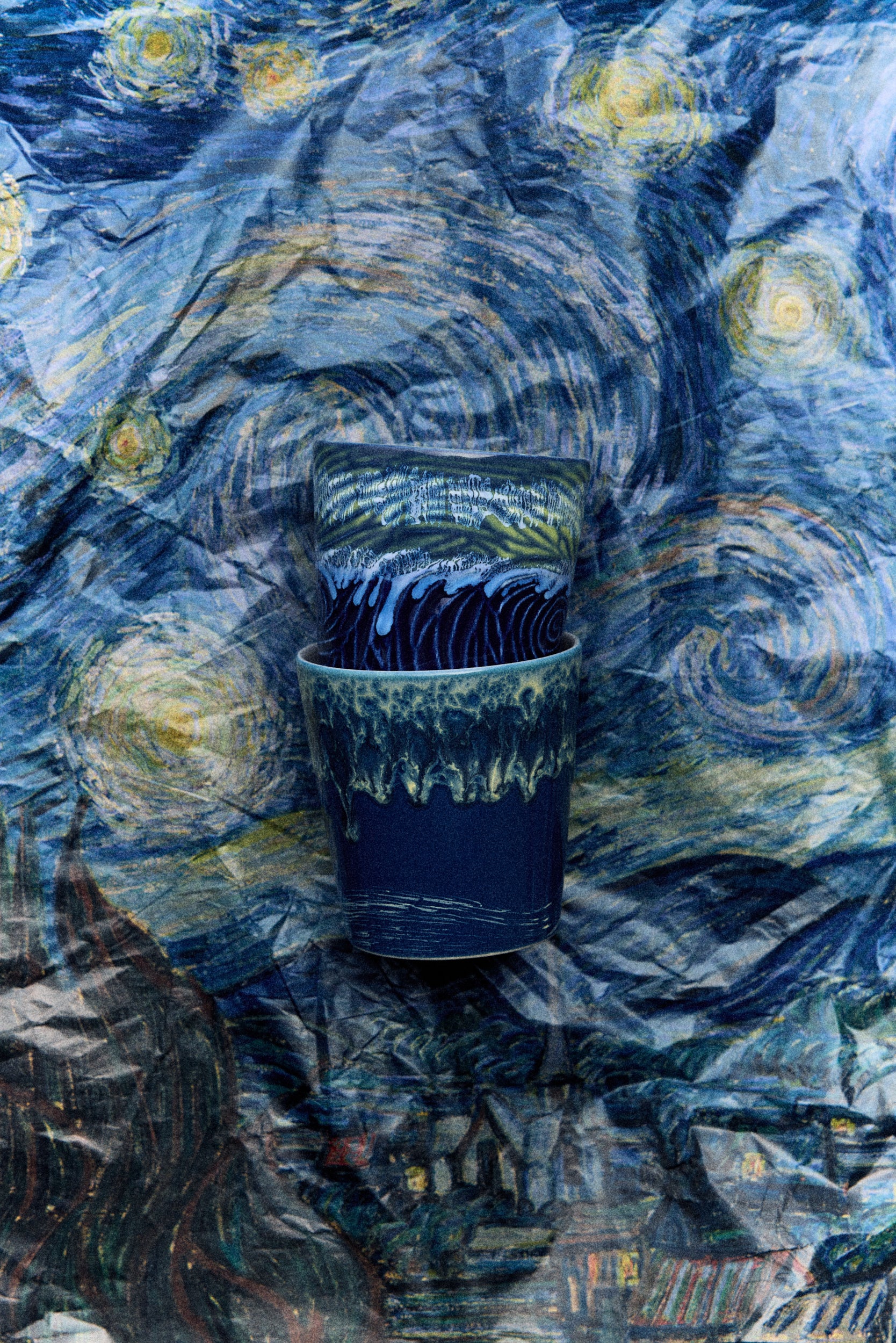 HKliving | 70S CERAMICS: VAN GOGH COFFEE MUG - STARRY NIGHT (set of 2) (kopie)