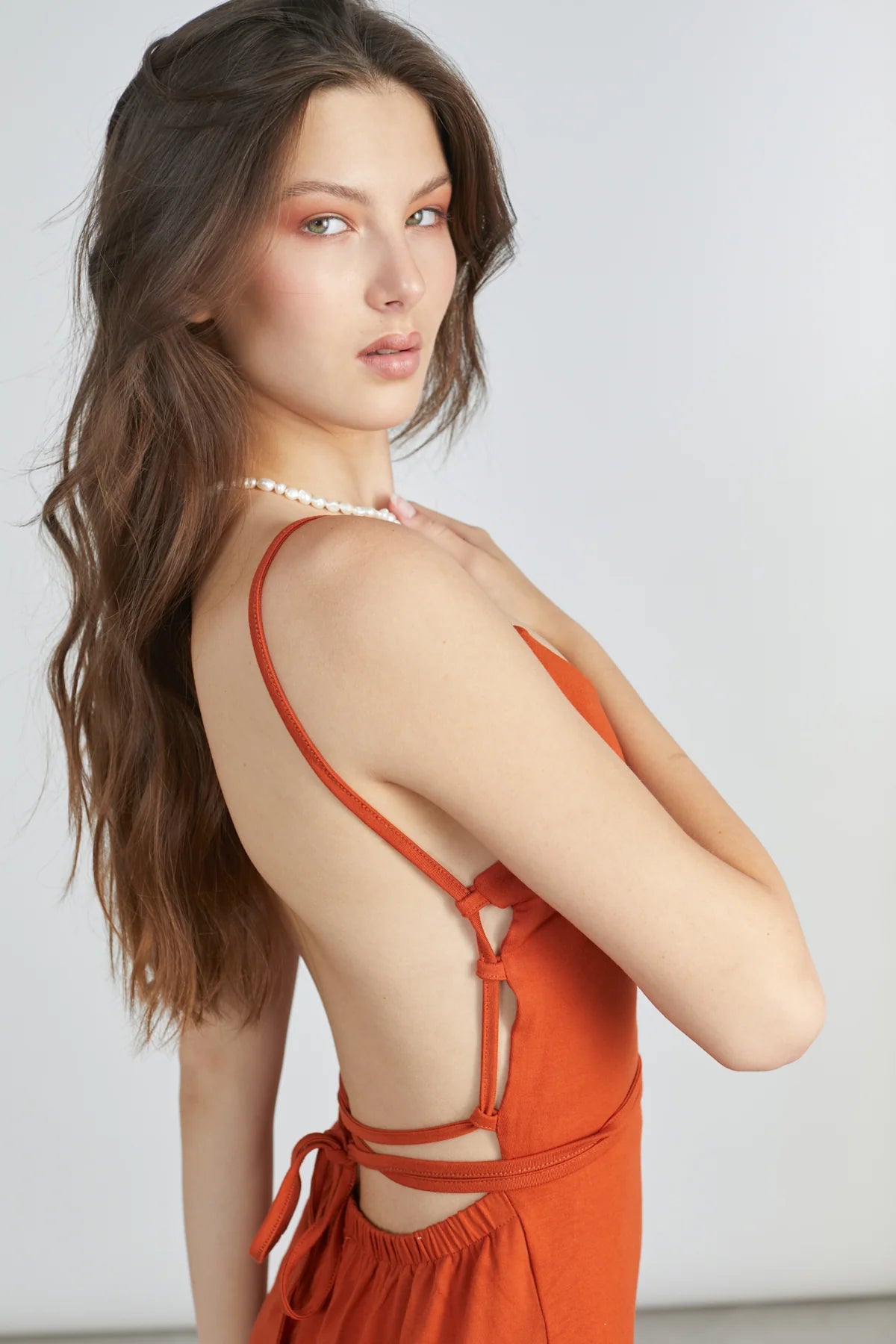 RUSTIC SINGLET DRESS - BURNT ORANGE