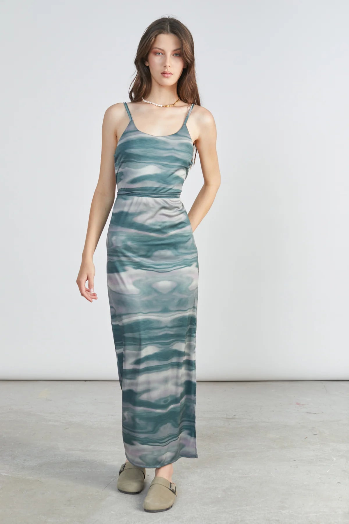 WATERY SINGLET DRESS - OCEAN GREEN