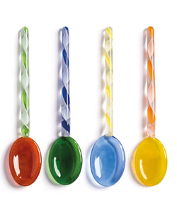 &k | GLASS SPOON - SWIRL (SET OF 4)