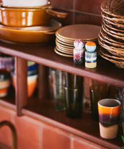HKliving | 70S CERAMICS: PEPPER & SALT JAR - STARGAZE