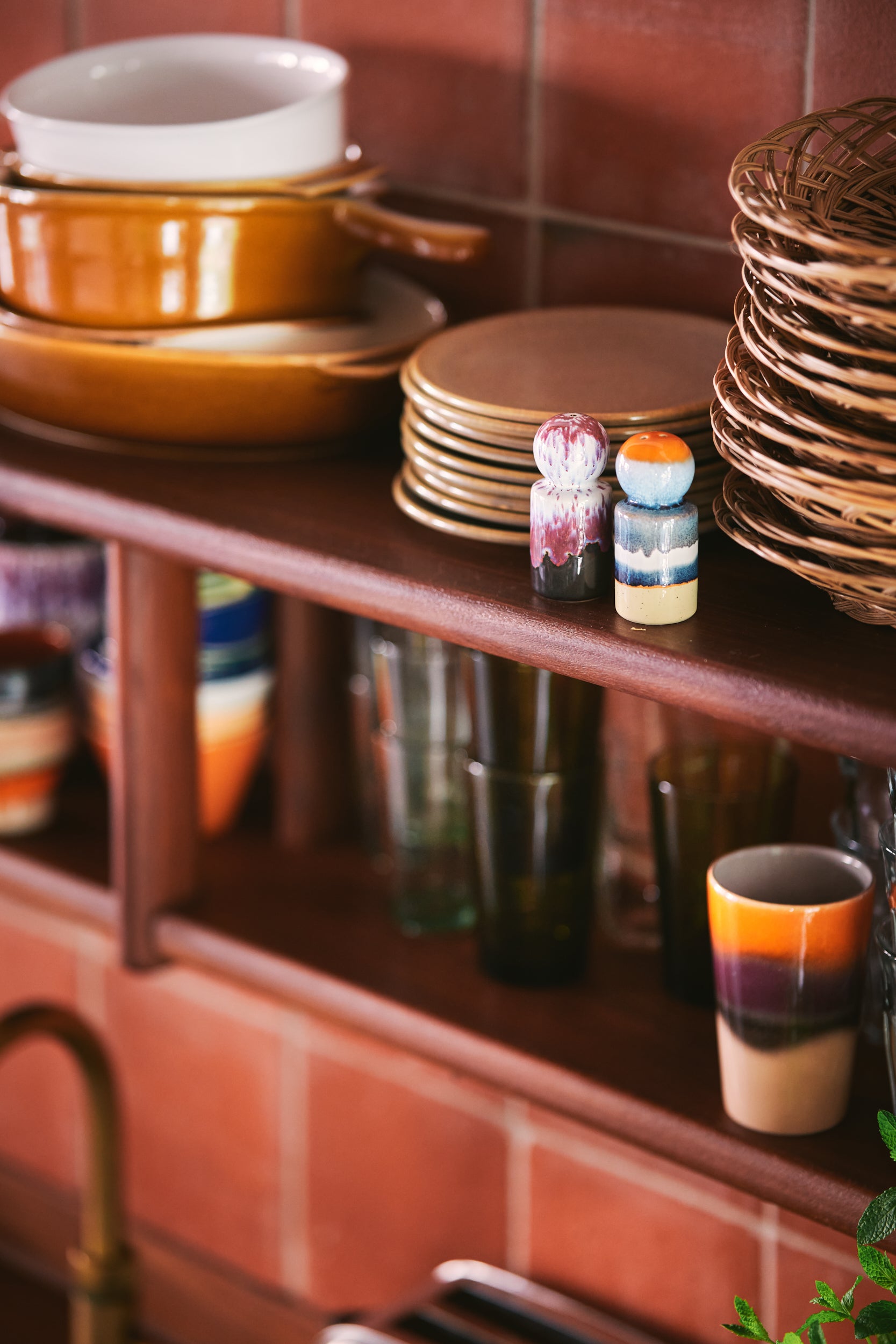 HKliving | 70S CERAMICS: PEPPER & SALT JAR - STARGAZE