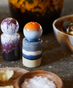 HKliving | 70S CERAMICS: PEPPER & SALT JAR - STARGAZE