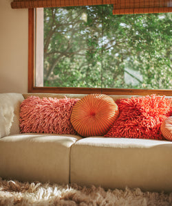 HKliving | ROUND RIPPLE CUSHION - SIENNA 50cm x 50cm