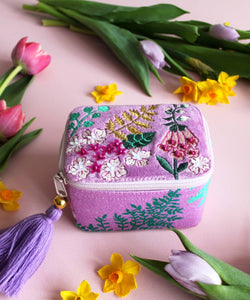 LEAVES SQUARED BOX - PURPLE