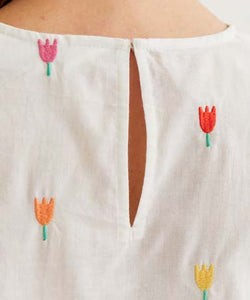 COMPAÑÍA FANTÁSTICA | TINY TULIPS TOP - WHITE