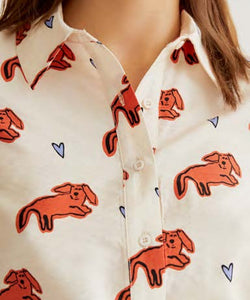 COMPAÑÍA FANTÁSTICA | DOG HEART BLOUSE - WHITE