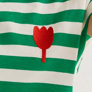 COMPAÑÍA FANTÁSTICA | TULIP STRIPE TEE - GREEN