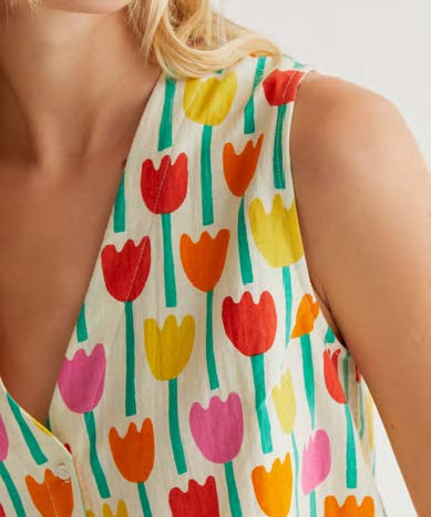 COMPAÑÍA FANTÁSTICA | TULIP FIELD V-NECK GILET - WHITE