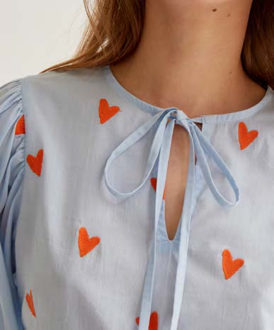 COMPAÑÍA FANTÁSTICA | HEART BOW TOP - LIGHT BLUE