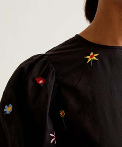 COMPAÑÍA FANTÁSTICA | FLOWERY MS TOP - BLACK