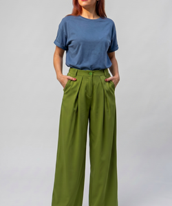 DEAN PLEATED PANTS - OLIVE