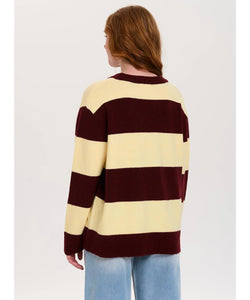 REBEL STRIPED PULLOVER - BORDEAUX/YELLOW