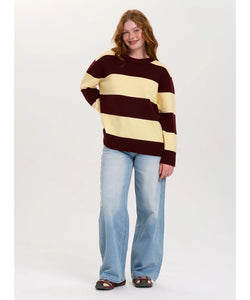 REBEL STRIPED PULLOVER - BORDEAUX/YELLOW